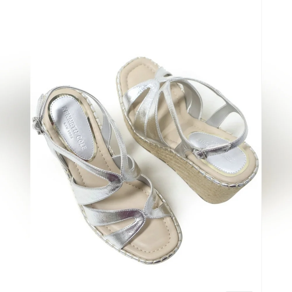 KENNETH COLE WOMEN'S Solace espadrille platform wedge sandal SIZE 8 & 9 NIB